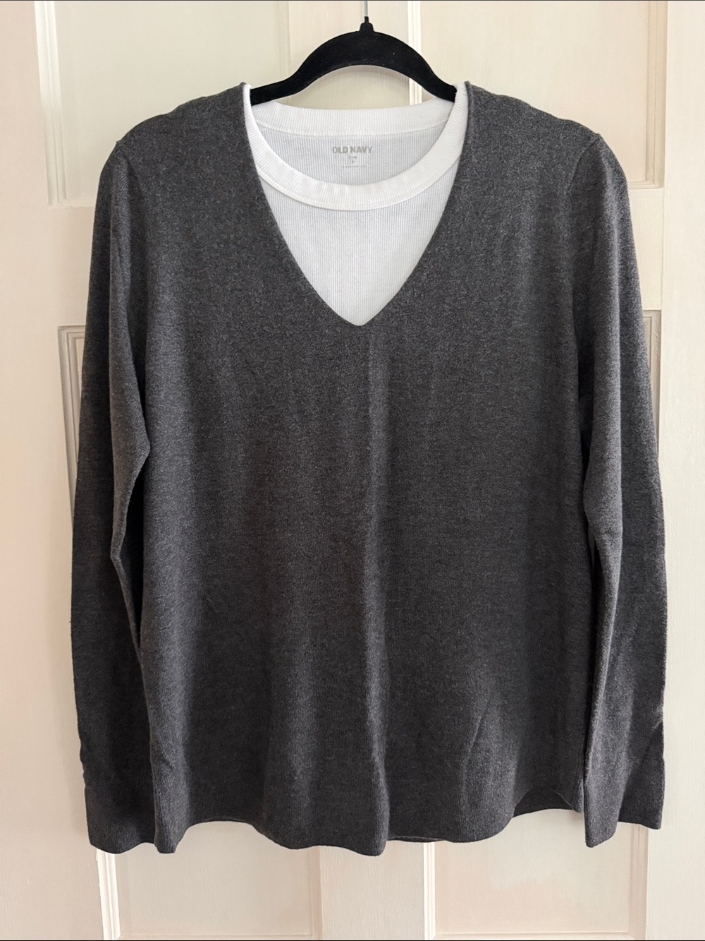 Loft dark gray v-neck sweater. Size M.